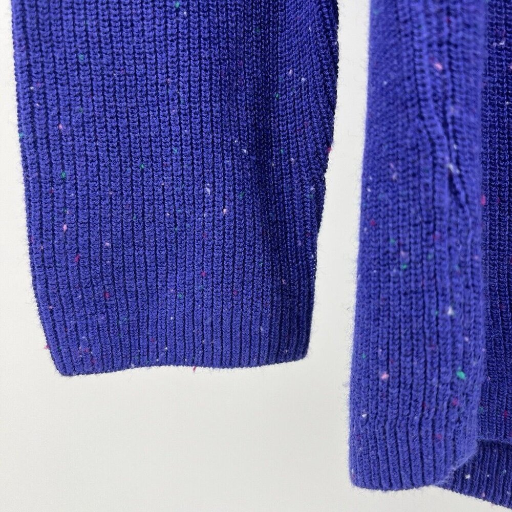 TALBOTS Sweater M Purple Confetti Knit Textured Round Neck Pullover Size Medium - Picture 8 of 11